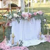 Fiori decorativi Yan 2,7 m Matrimonio artificiale Ghirlanda di eucalipto Runner con centrotavola floreale rustico rosa Decorazione Boho Wed