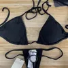 Dames badmode bikini sexy string bad suit metaal ontwerp strandkleding ontwerper lingerie tweedelige set