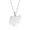 Nigeria Map 14k Yellow Gold Pendant Necklaces,Country Maps Africa Nigerians Maps With City Name Jewelry