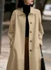 ZANZEA Korean Women Trench Fashion Solid Button Midi Coats Spring Vintage Long Sleeve Thin Coats Elegant Office OL Jackets 240202