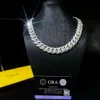 Custom Jewelry Hip Hop Men Mossanite Cuban Link Chain 18mm Cuban Link Necklace Vvs Moissanite Jewelry Cuban Chain