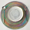 Table Mats 4pcs/set Round Ramie Insulation Pad Solid Placemats Linen Non Slip Kitchen Accessories Decoration Home Coaster