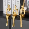 3 STKS Hars Abstract Figuur Ornamenten Moderne Creatieve Denker Standbeeld Woonkamer Boekenplank Sculptuur Woondecoratie Accessoires 240202