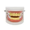 Grillz Dental Grills Grillz Dental Grills New Real Gold Sier placcato Hip Hop Lattice Forma Denti Top Bootom Groll Set con Sile Fashio Dh2Yr