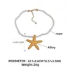 Pendant Necklaces Thick Rope Chain Metal Starfish Necklace For Women Girls Large 2024 Trend Summer Jewelry Holiday Party Accessories