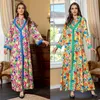 2024 Primavera nuove donne musulmane Robe Jalabiya Medio Oriente Arabia Saudita Moda Hot Diamond Stampa multicolore Abiti da festa da sera