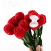 Party Favor 1/2/5st Rose Ring Box Flower Valentines Day Gift for Girlfriend Boyfriend Wedding Guests Presents Favors