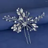 Hårklipp silverfärg Blomma Pearl Crystal Wedding Comb Hårnål Pannband för brudkvinnor Tillbehör smycken Tiara gåva