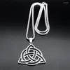 Hänge halsband estetiska infinity trinity knut halsband för kvinnor män rostfritt stål häxa keltiska irländska knutar ihåliga kedje smycken smycken