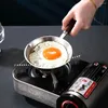 Poêles à frire, omelettes, huile à rôtir en acier inoxydable, œufs, Wok individuel Portable