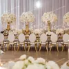 Rental Fancy Gold Stainless Steel Wedding chair for Restaurant and Banquet with Round Back