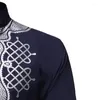 メンズカジュアルシャツ伝統的なアフリカスタイルのシャツメンズダシキロングスルーブスタンドカラートレンドバジンリッチドレス印刷アフリカチーフ