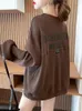 Dames Hoodies Casual Afdrukken Stripfiguren Losse sweatshirts Dames Klassieke persoonlijkheid Lange mouw All-match O-kraag Pullover Top