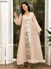 Etniska kläder marockanska kaftan lyxiga modesekvenser broderi fyrkantig krage maxi klänning arabiska kvinnor kläder ramadan jalabiya 2024