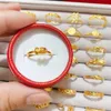 Clusterringen Puur verguld echt 18k geel goud 999 24k Vrouwen zullen nooit vervagen Dagelijkse ornamenten Euromunten Live Ring Lovers' Antique Love J