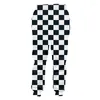 Erkek Trailsits OGKB Sportswear Serin Moda Siyah Beyaz Grid 3D Baskılı Hip-Hop Sonbahar / Kış Kapüşonlu Sweatpants Set Büyük Boy 6xl