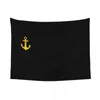 Tapestries Gold Anchor Logo Tapestry Home Decor Customized Hippie Wall Hanging Sailor Nautical Adventure For Living Room