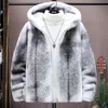 Designer Winter Mink Skin Coat Whole Mens Imitation Hair Cross Hooded and Integrated Short 5OTC