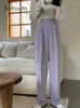 Pantaloni da donna Beiyingni Estate Donna Gamba larga Elegante Pieghettato Casual Coreano Allentato Baggy Pantaloni dritti Donna Nero Verde Pantaloni da completo