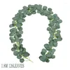 Decorative Flowers Artificial Eucalyptus Garland Leaves Greenery Wreath Vines For Home Wedding Party Table Bedroom Wall Decoration