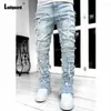 Мужские джинсы Ladiguard 2024, летние брюки Demin, мужские модные уличные рваные брюки больших размеров, мужские повседневные спортивные штаны в стиле хип-хоп