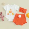 Giyim Setleri Paskalya Kıyafet Bebek Kız Kısa Kol Hunny Romper Divin