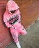 Мужская спортивная толстовка Hellstar High Street с капюшоном в стиле ретро, грязевым принтом, свободные модные брюки и толстовка в стиле хип-хоп