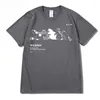 メンズTシャツ男性Tシャツストリートウェア日本のハラジュク面白いフィッシャーキャットTシャツコットン2024カートーンシャツヒップホップトップスティースワッグ