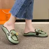 Damesschoenen 2023 Ronde Neus Dames Zomerschoenen Kawaii Mocassins Flats Schattig Plat Groen Stijlvol Chique en Elegante Schoen 39 E 240130