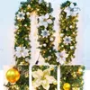 Dekorativa blommor Jul LED Rattan Garland Trappa Trappet Dekoration Xmas Tree Banner Home Stair Pendant