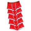 Slips 5 pièces/lot mode Boxer hommes culottes sous-vêtements été glace soie respirant mâle boxeurs Shorts Cuecas Masculinas homme Calzoncillos