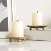 Candle Holders Black And Gold Iron Plate Holder Decoration Base Wedding Venue Props