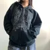 Doury feminino y2k zip up hoodie casual gráfico moletom hoodies estética jaqueta de manga longa com bolsos escuro academia casaco 240124
