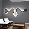 Wall Lamp Post Modern Lamps Acrylic Bedroom Study Living Balcony Room Home Decor White Black Iron Body Sconce Led Lights Fixtures