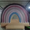 wholesale PVC Rainbow Bounce House Inflatable White bouncy Castle Soft Play Jumping Castles bouncer House jumper with blower For kids audits