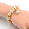 Charmarmband Yada Trendy Gold Color Dice Diy BraceletsBangles for Women Justerbara kedjekristallsmycken Armband BT200366