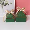 Creative paper packaging gift box wedding party candy chocolate box new gemstone tower bronze event and party supplies 240205