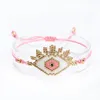 Link Bracelets Simple Fashion Lucky Eye Ethnic Style Miyuki Rice Beads Hand-woven Flamingo Beaded Bracelet Women