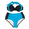 Costumi da bagno da donna 2024 Costume da bagno push up bikini sexy da donna Costume da bagno estivo brasiliano a vita alta con scollo all'americana per le signore Costumi da bagno