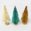 Christmas Decorations Mini Tree Ornament Artificial Cedar Pine Winter Snow Landscape Xmax Tabletop Diy Craft Decoration 2024