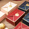 5-piece 3-color cardboard pure paper candy box wedding gift box DIY folding packaging bag birthday party decoration box 240205