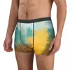 Underbyxor Humor Boxer Konst Färgglada shorts trosor Border Mäns underklädergrön och brun konstverk som är andningsbara för manlig S-XXL