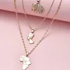 Pendant Necklaces 2024 Vintage Female For Women Fashion Lucky Crystal Elephant Pharaoh Lettering Lndia Map Necklace Jewelry Gift