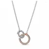 Catene in argento 925 da donna ME oro perla doppia catena collana con ciondolo cerchio creativo regalo di alta qualità per le vacanze