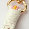 Keychains 1pc Daisy Flower Macrame Wristlet Keychain Boho Key Fob Strap Wrist Lanyard Bracelet Keyring Woven Wristband Car Accessories