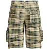 Mens Medium Pants Summer Cotton Bekväm utomhussportstrandbyxor Trend Plaid Shorts Loose Straight Large Size Cargo Pants 240130