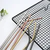 Drinking Straws 3pcs Creative Metal Straw 304 Stainless Steel Color Reusable Easy Cleaning Tube Durable Bar Kitchen Accessories