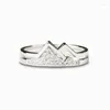 Bagues de cluster Bague en argent sterling 925 Chapeau de neige Montagne Empilable CZ Bijoux polyvalents Cadeaux pour adolescentes