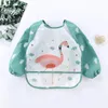 Bibs Burp Cloths Baby Dinner Er-Up Summer Waterproof Bib Food Rice Pocket Boys And Girls Children Long-Sleeved Apron Reverse Dress Dro Otu0B