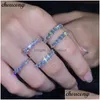 Anéis de casamento Eternidade Promessa Anel de Dedo 925 Sterling Sier Diamante Cz Banda de Noivado para Mulheres Festa de Noite Jóias Gota Entrega Dhxtn